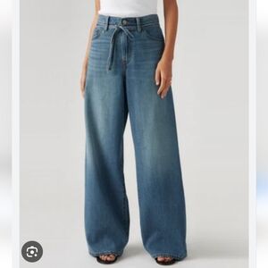 Women's Blue Wide-Leg Jeans